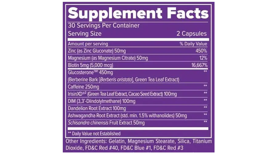 An image for Finaflex PX FOR HER supplements facts